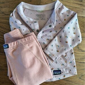 Patagonia Kids base layer Set - Pink and White Floral